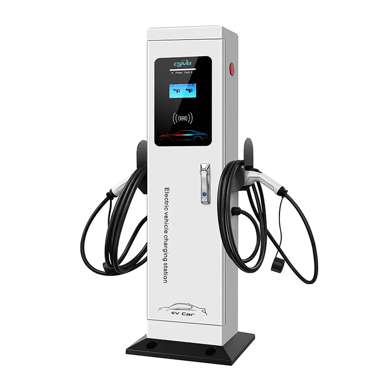 Stacja ładowania samochodów elektrycznych z dwoma pistoletami
